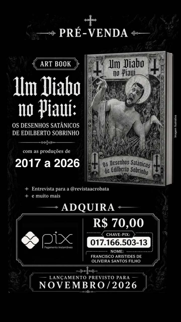 Pré-venda do art book Um Diabo no Piauí — Os desenhos satânicos de Edilberto Sobrinho